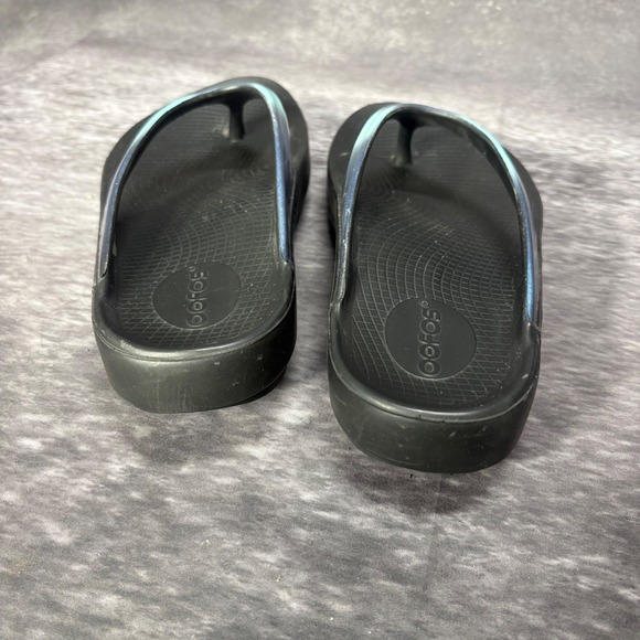 OOFOS OOlala Luxe Flip Flop Sandals Womens 9 Atlantis Metallic Blue Teal - Picture 5 of 8